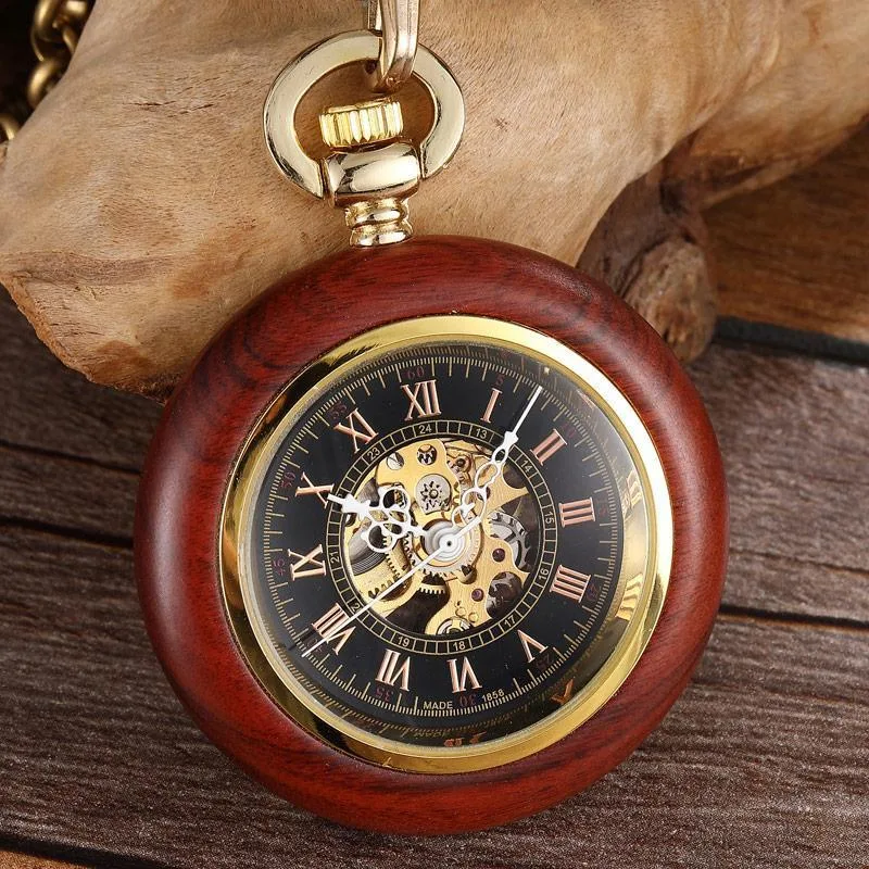 Steampunk pocket watch — wood — Ref. 6598463062101