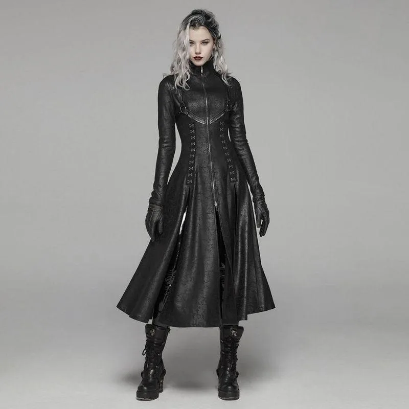 Gothic steampunk coat — PU faux leather