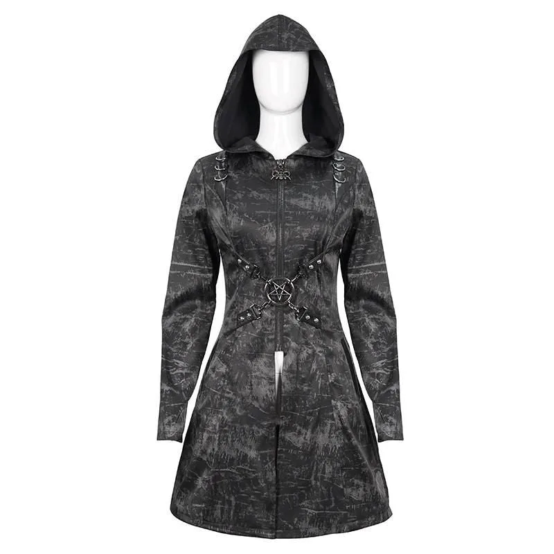 View 5 — Women’s steampunk coat — metal Rock punk
