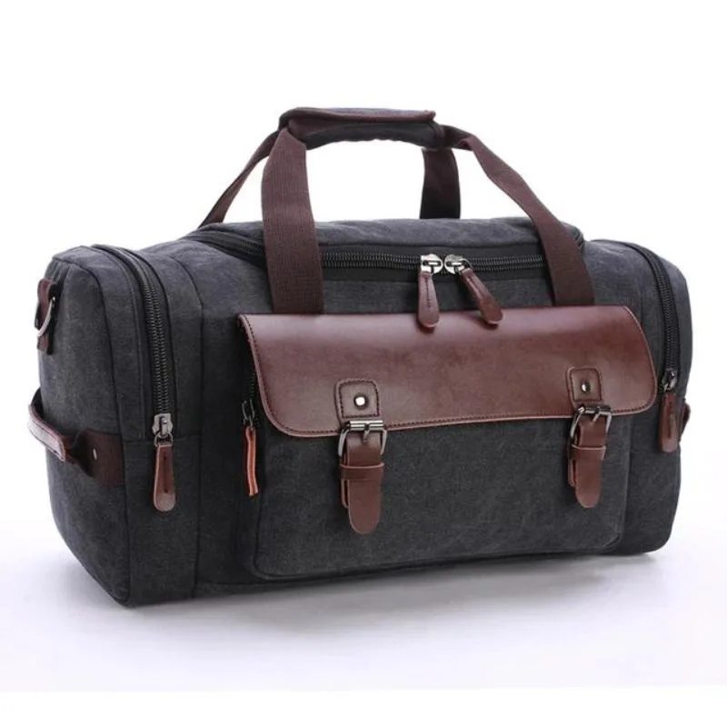 Vintage-style steampunk bag — travel canvas