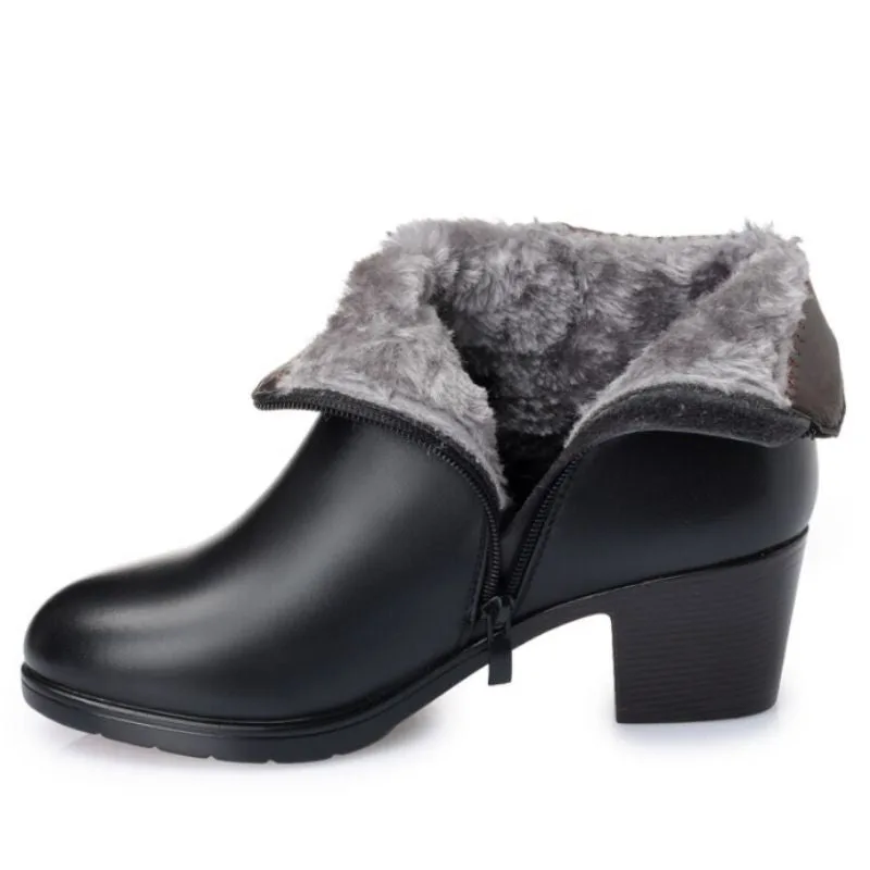 View 3 — Steampunk ankle boots — PU black heel 5 cm