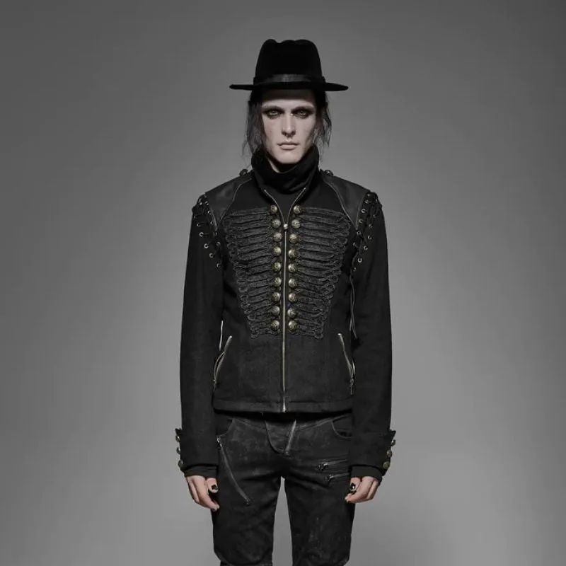 View 2 — Men’s gothic steampunk jacket — military officer