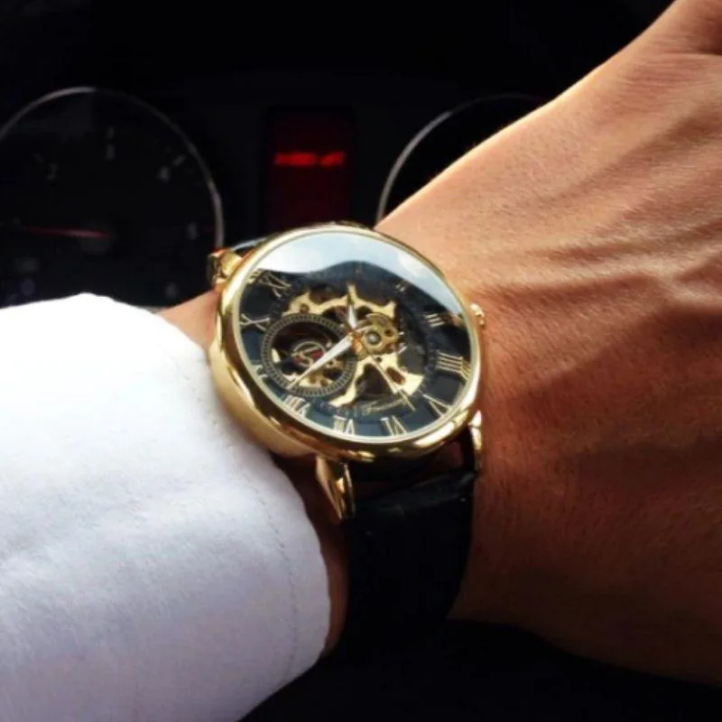 View 4 — Men’s mechanical automatic steampunk watch