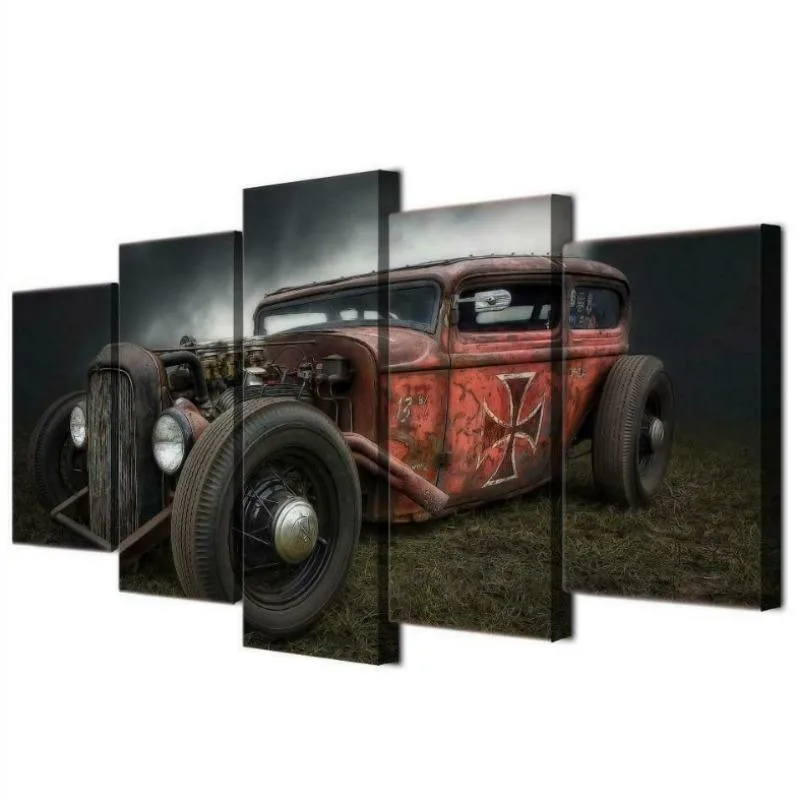 View 3 — Vintage-style steampunk wall art — car