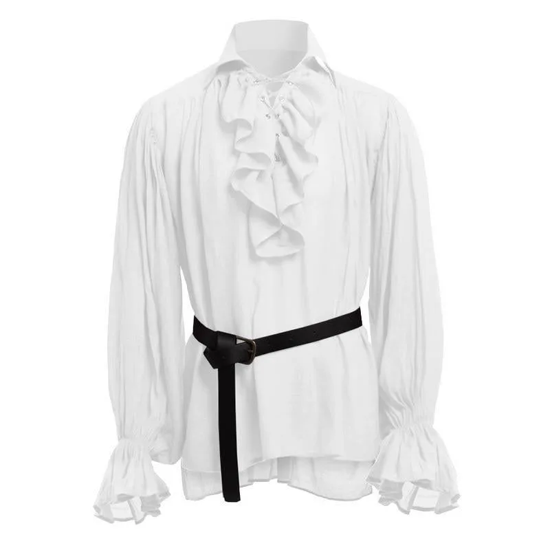 Men’s steampunk shirt — white