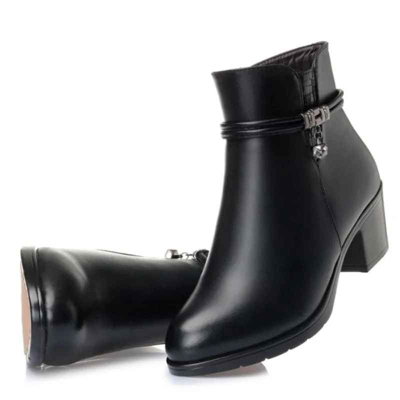 View 7 — Steampunk ankle boots — PU black heel 5 cm