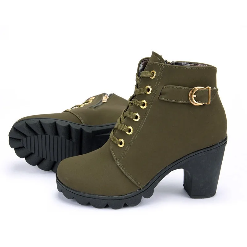 View 8 — Steampunk ankle boots — heel square