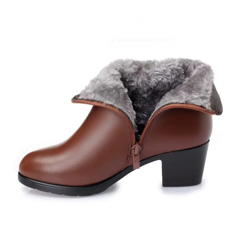 View 4 — Steampunk ankle boots — PU brown heel