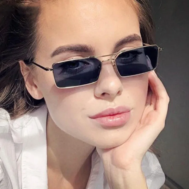 View 2 — Vintage-style steampunk sunglasses — rectangular