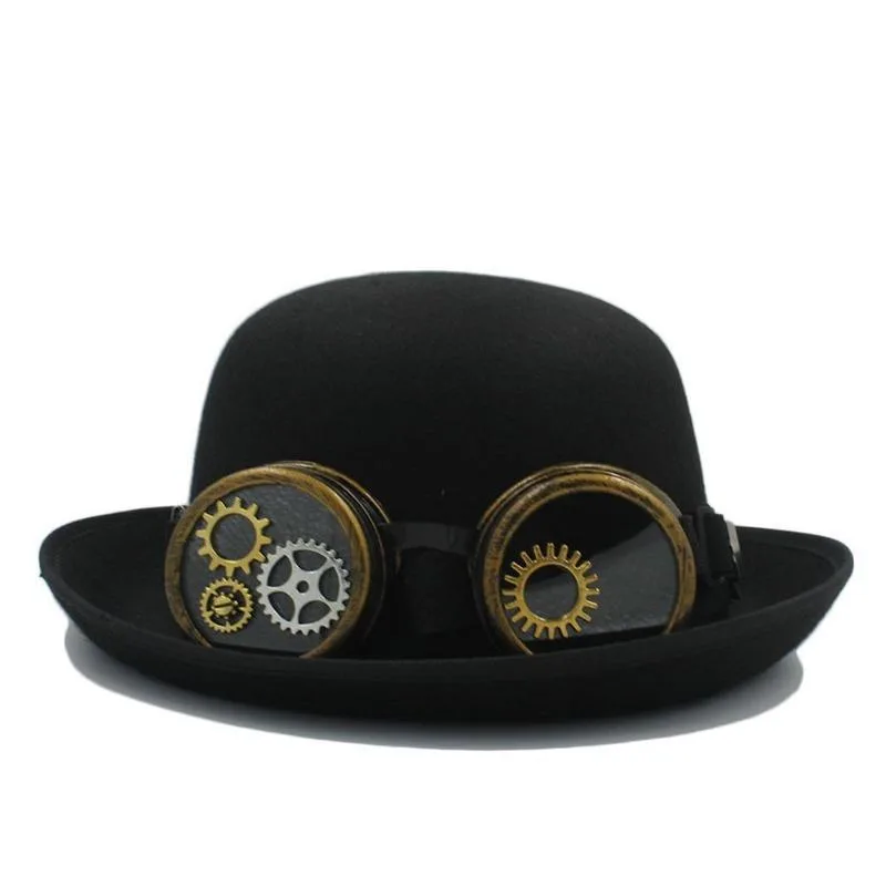 View 3 — Steampunk hat — bowler with glasses integrated