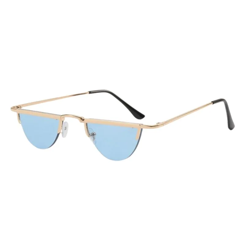 Vintage-style steampunk sunglasses — half moon