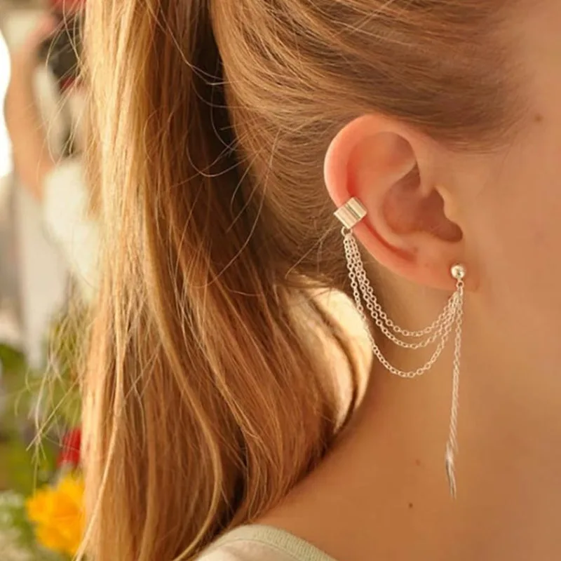 View 2 — Steampunk earring — chain Clip