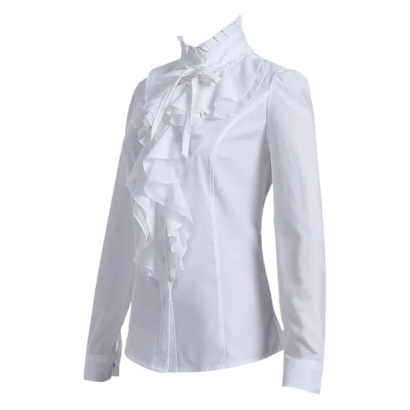View 3 — Victorian steampunk shirt — white cravat