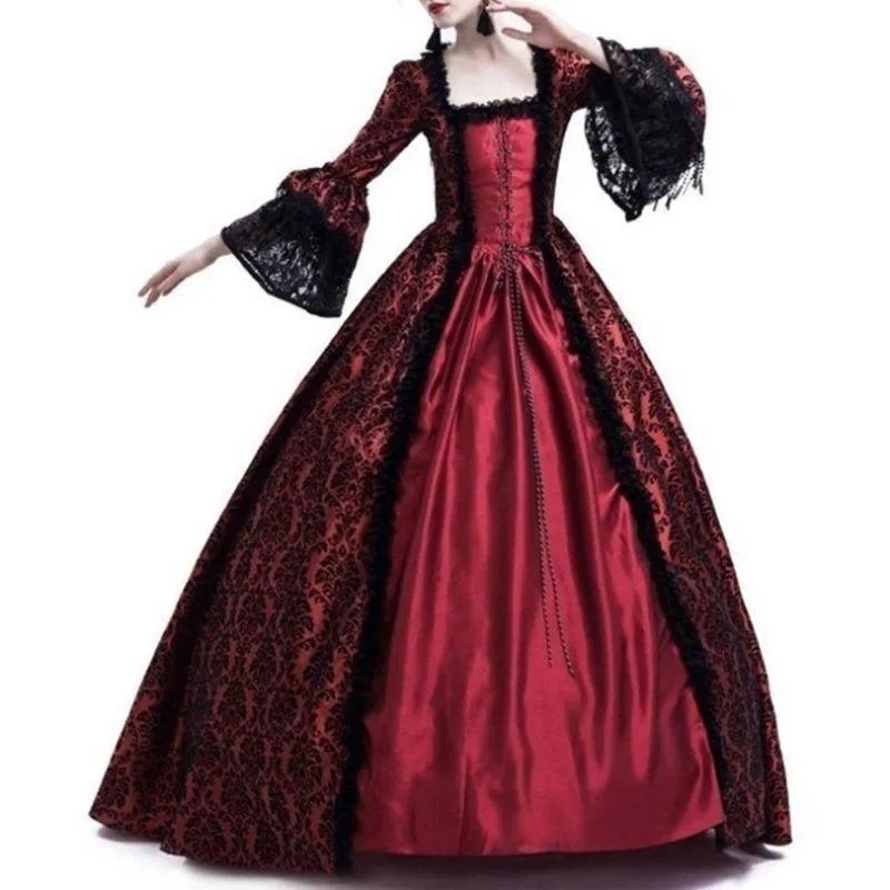 View 2 — Victorian steampunk dress — red