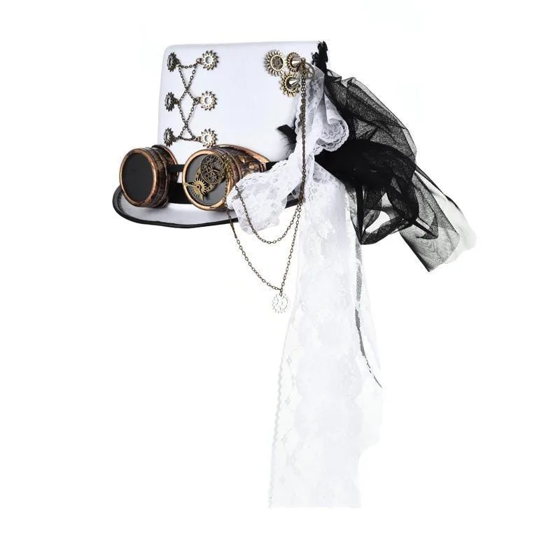 View 5 — Steampunk hat — white