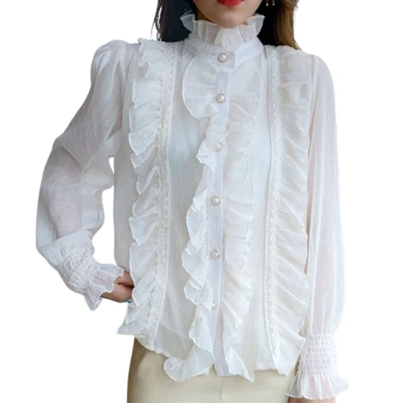 Victorian steampunk blouse — ruffled