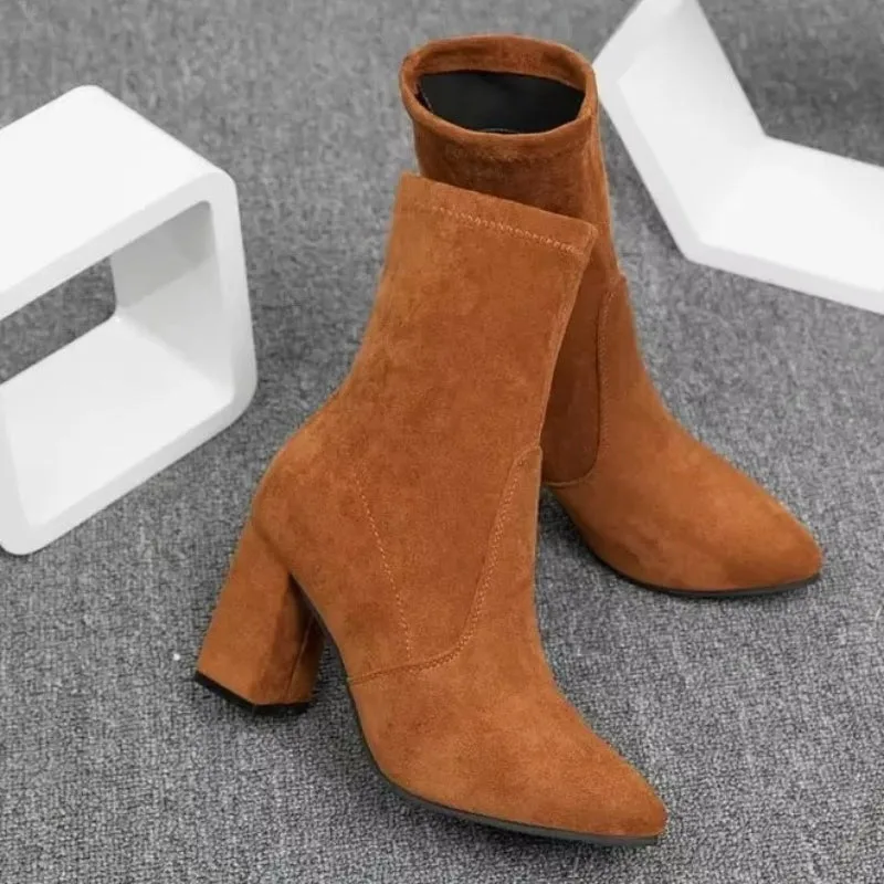 View 4 — Steampunk ankle boots — heel suede