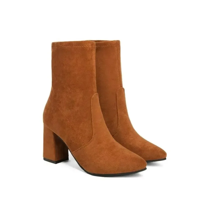 View 7 — Steampunk ankle boots — heel suede