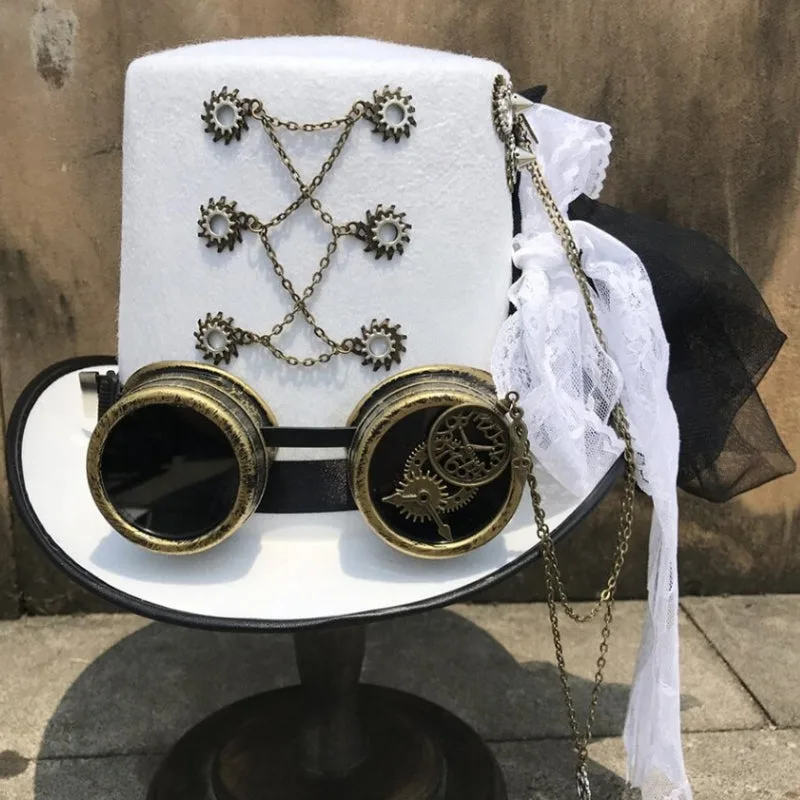 View 4 — Steampunk hat — white