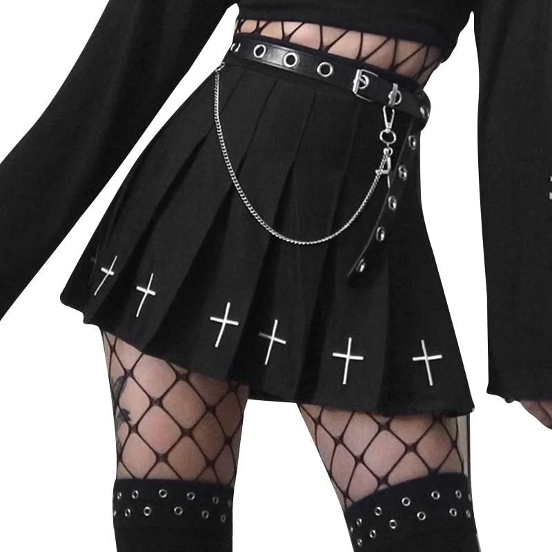 View 2 — Gothic steampunk skirt — short black