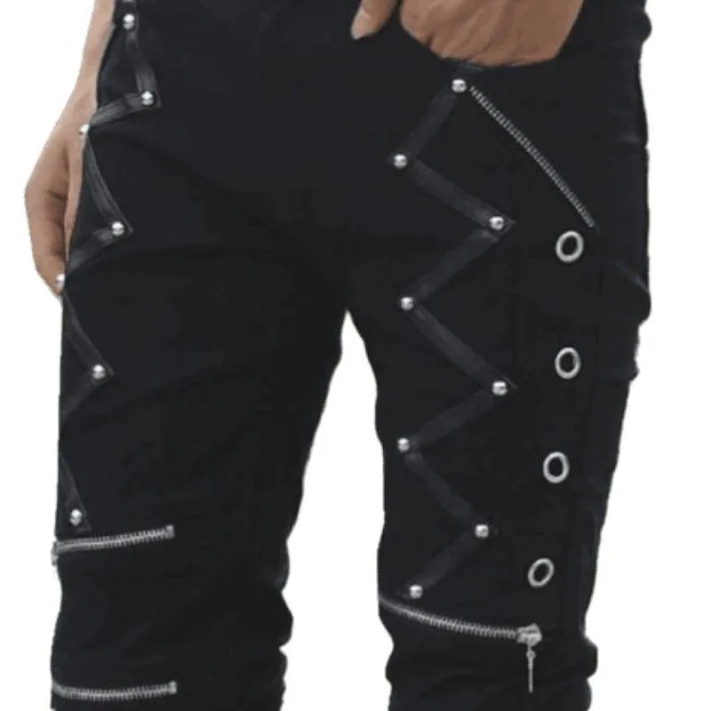 View 4 — Men’s steampunk trousers — zipped punk