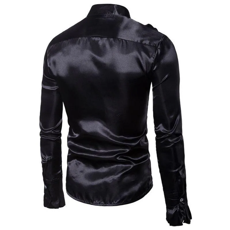 View 2 — Men’s steampunk shirt — satin black