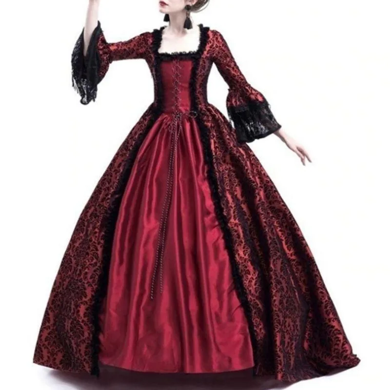 View 3 — Victorian steampunk dress — red