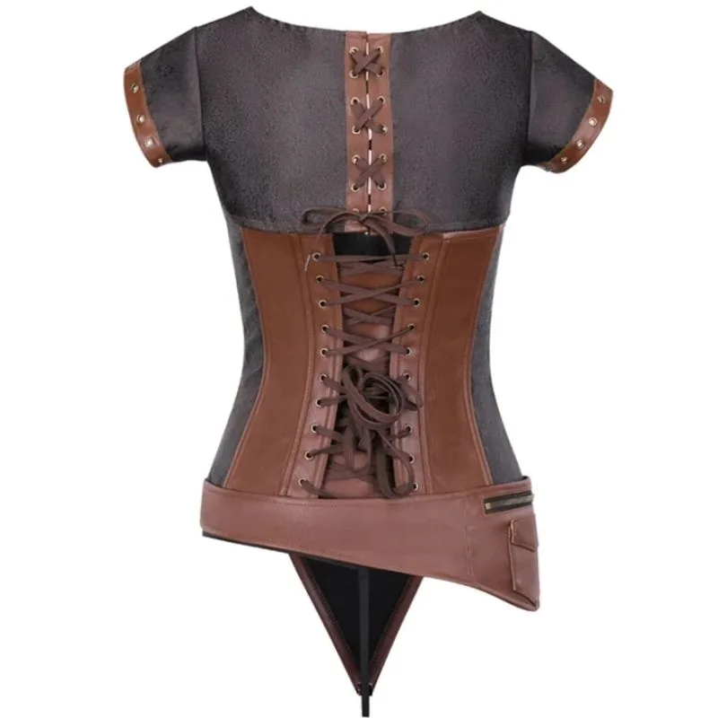 View 6 — Steampunk corset — Leather
