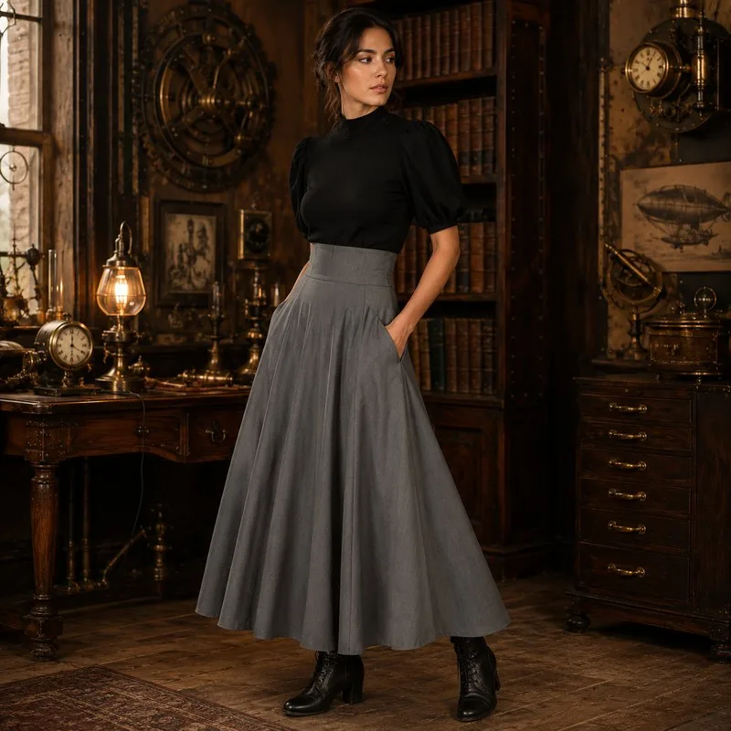 View 12 — Steampunk skirt — long with pockets