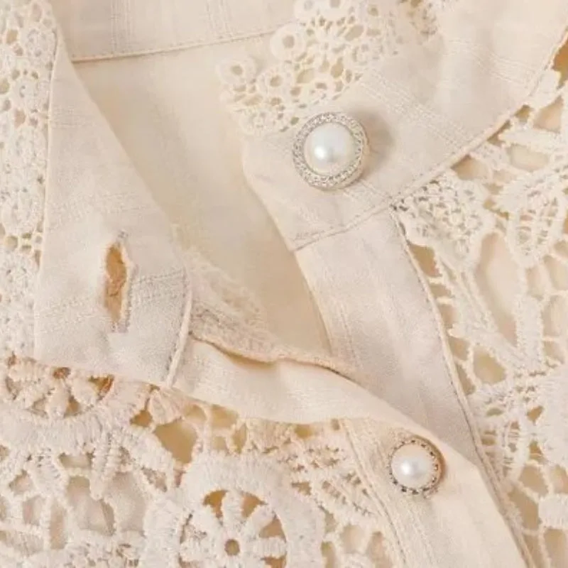 View 4 — Victorian steampunk blouse — lace stand collar