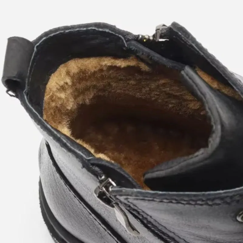 View 11 — Men’s vintage-style steampunk ankle boots — leather