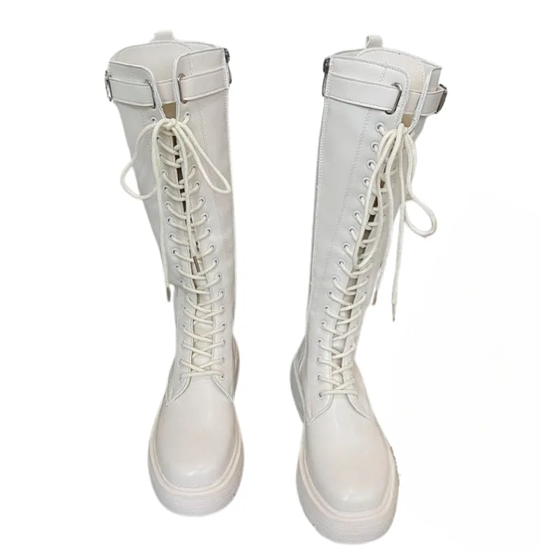 Women’s steampunk boots — white