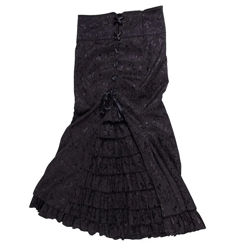 View 5 — Gothic steampunk skirt — black long