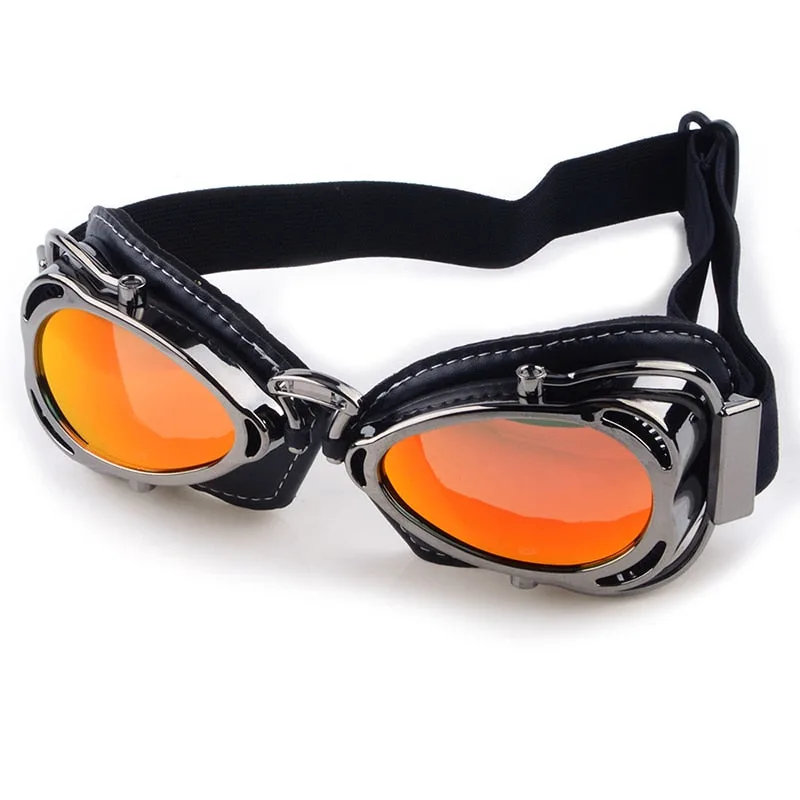View 6 — Vintage-style steampunk sunglasses — motorcycle