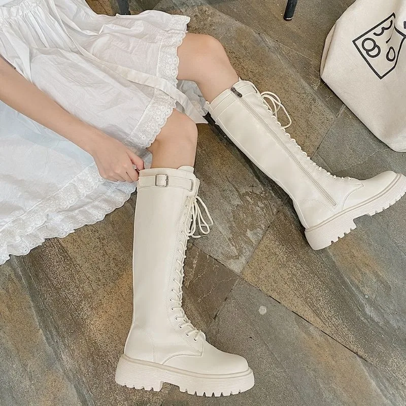 View 5 — Women’s steampunk boots — white