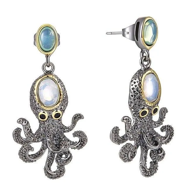 View 7 — Steampunk earrings — octopus