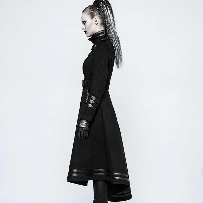 View 6 — Women’s gothic steampunk coat — long black