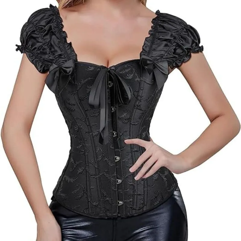 View 2 — Victorian steampunk corset — black