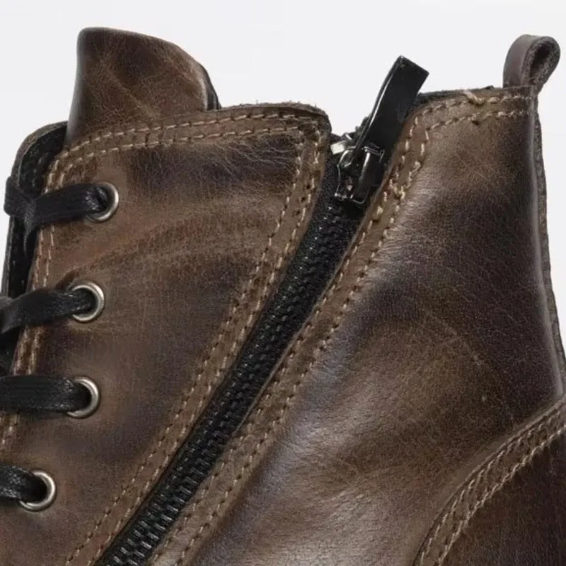 View 9 — Men’s vintage-style steampunk ankle boots — leather