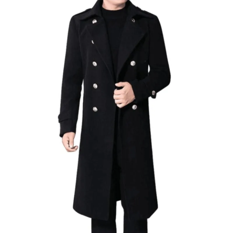 View 3 — Men’s Victorian steampunk coat — long