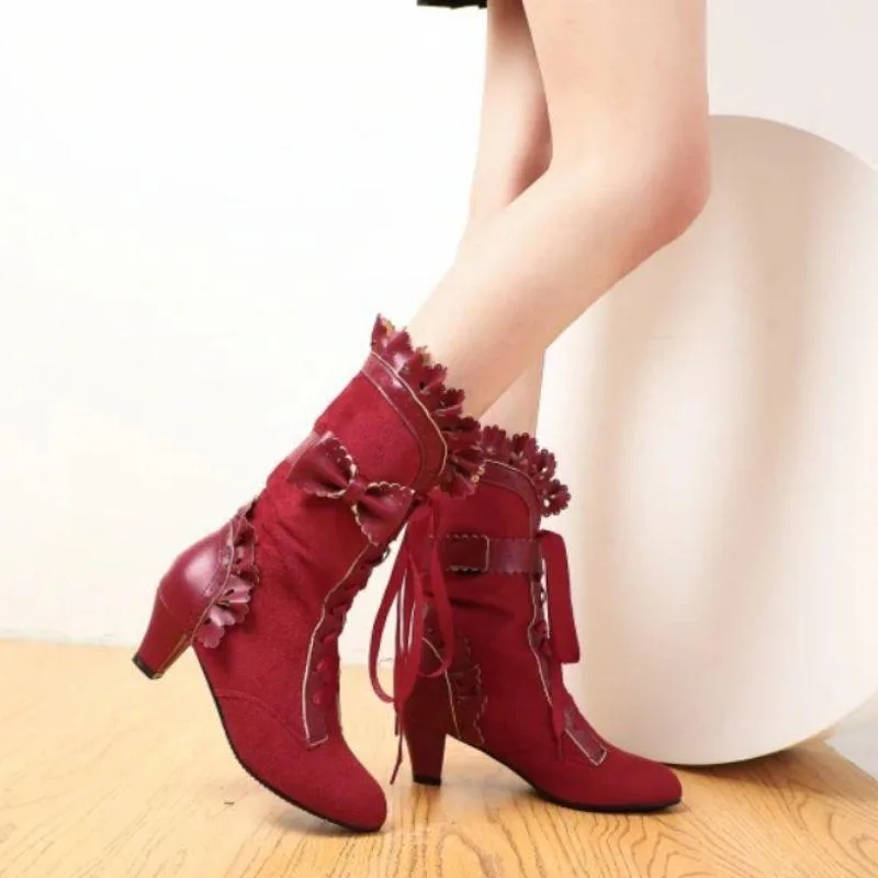 View 2 — Steampunk ankle boots — red