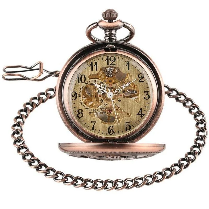 View 3 — Men’s antique-style steampunk pocket watch