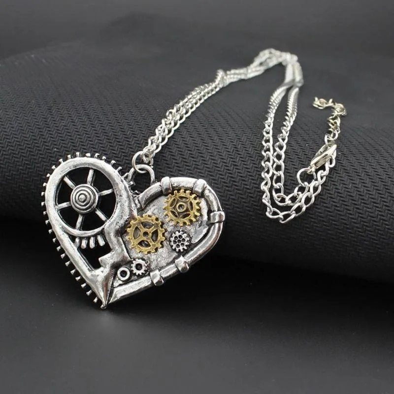 View 3 — Steampunk pendant — heart