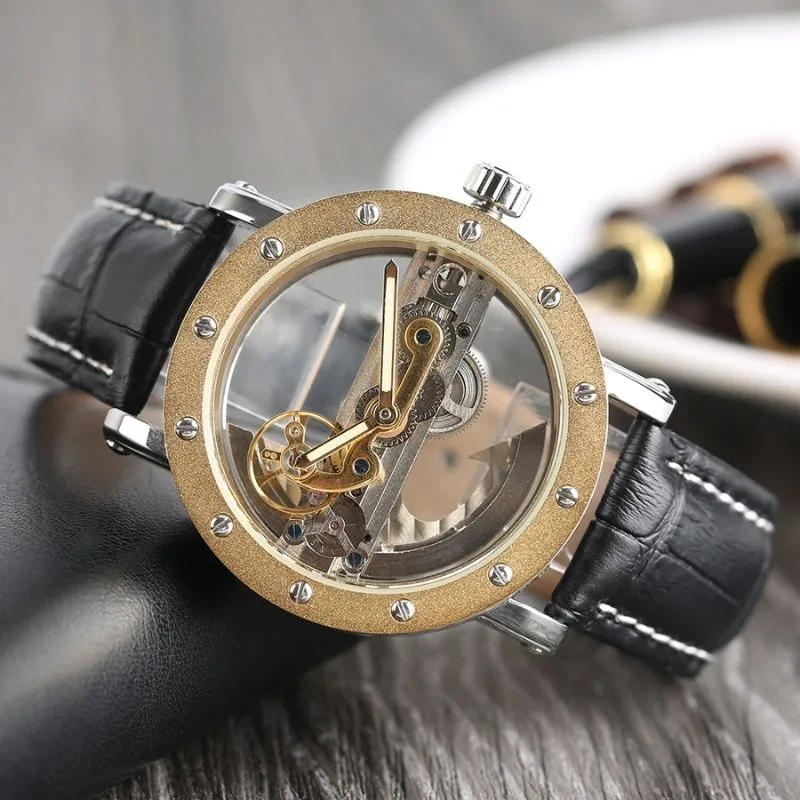 View 12 — Men’s steampunk watch — skeleton transparent