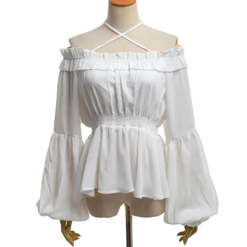 View 4 — Women’s medieval steampunk shirt — sleeves flared