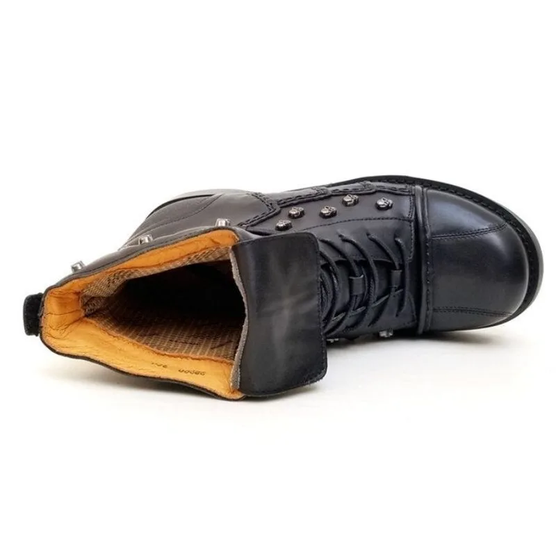View 2 — Men’s steampunk ankle boots — motorcycle leather