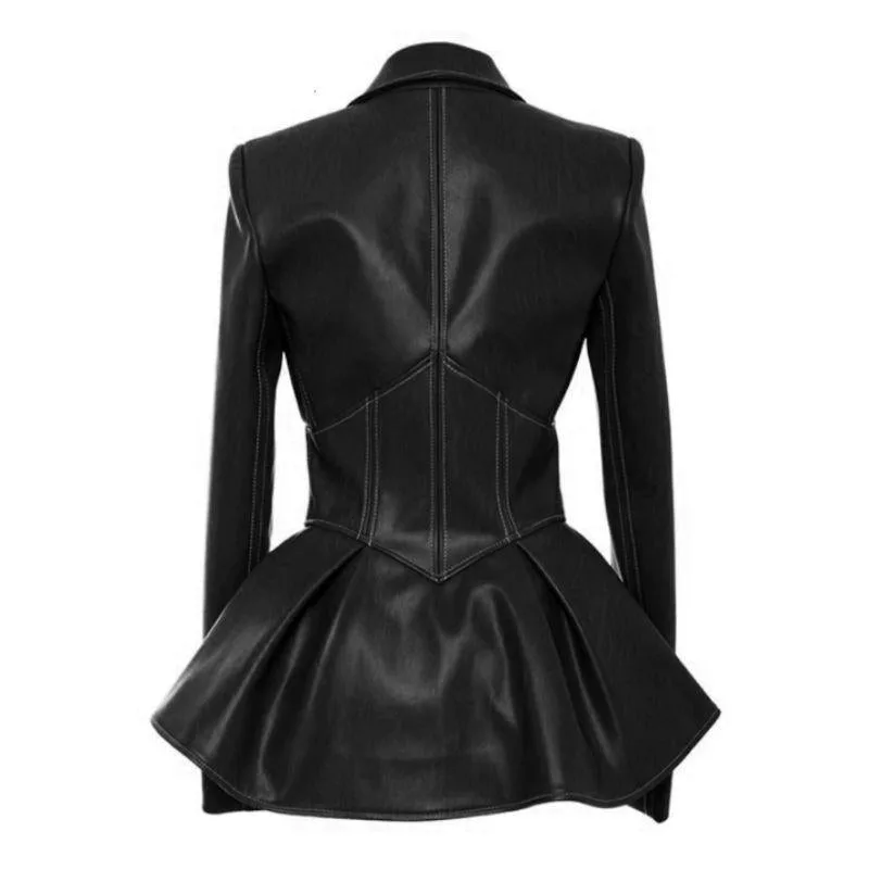 View 2 — Victorian steampunk jacket — faux leather