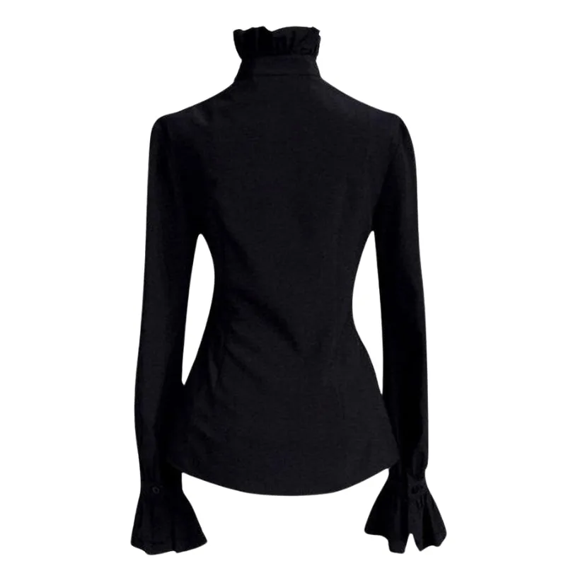 View 4 — Women’s Victorian steampunk shirt — with ruffle
