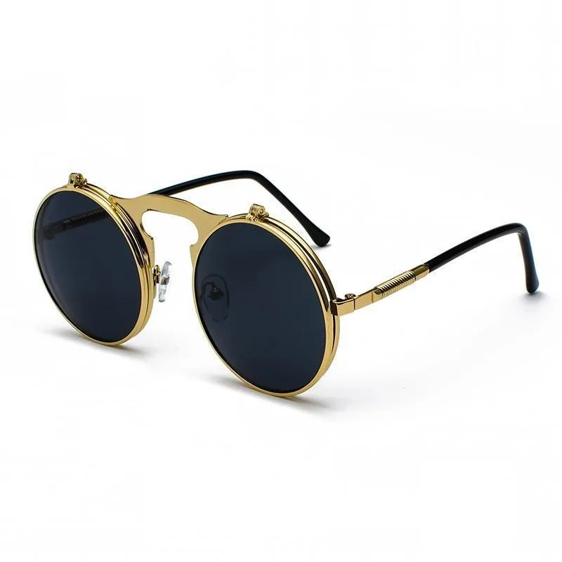 Vintage-style steampunk sunglasses — Flip Up