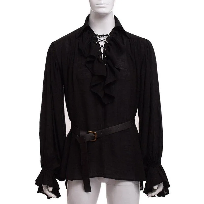 View 2 — Men’s steampunk shirt — black